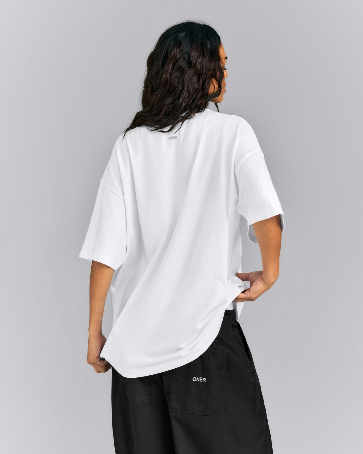 Oversized Cotton Short Sleeve Tee | White