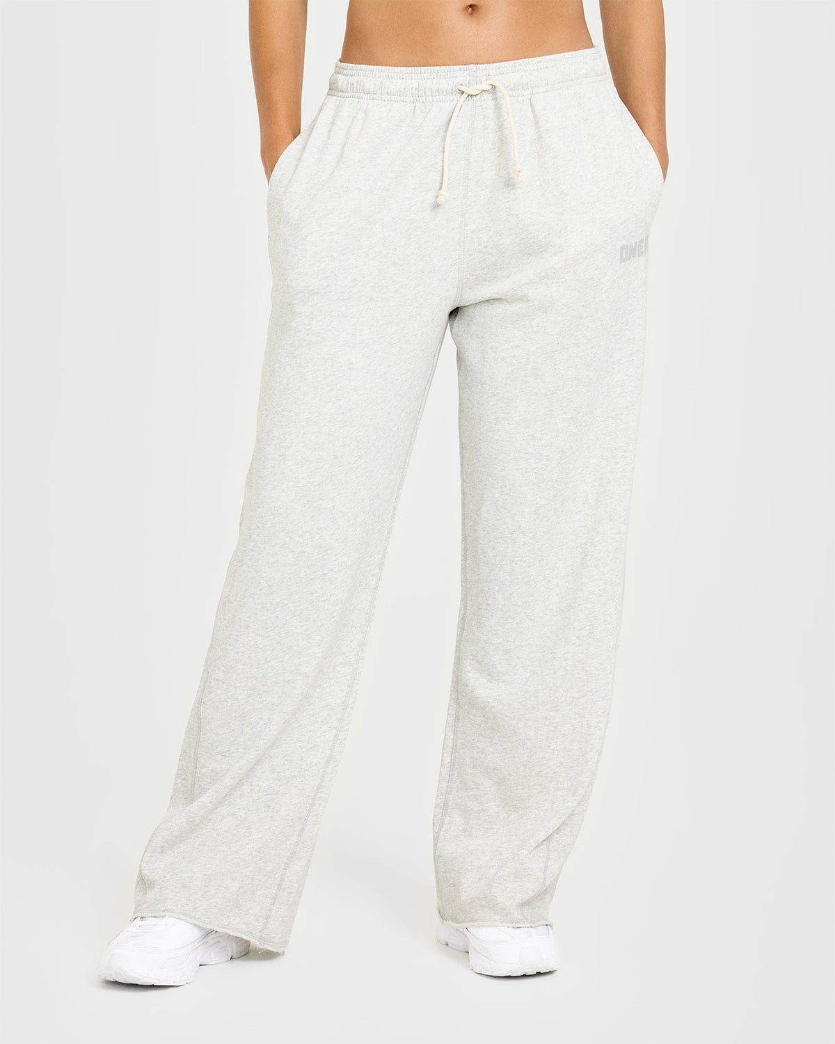 Raw Lounge Wide Leg Sweatpants | Light Gray Marl