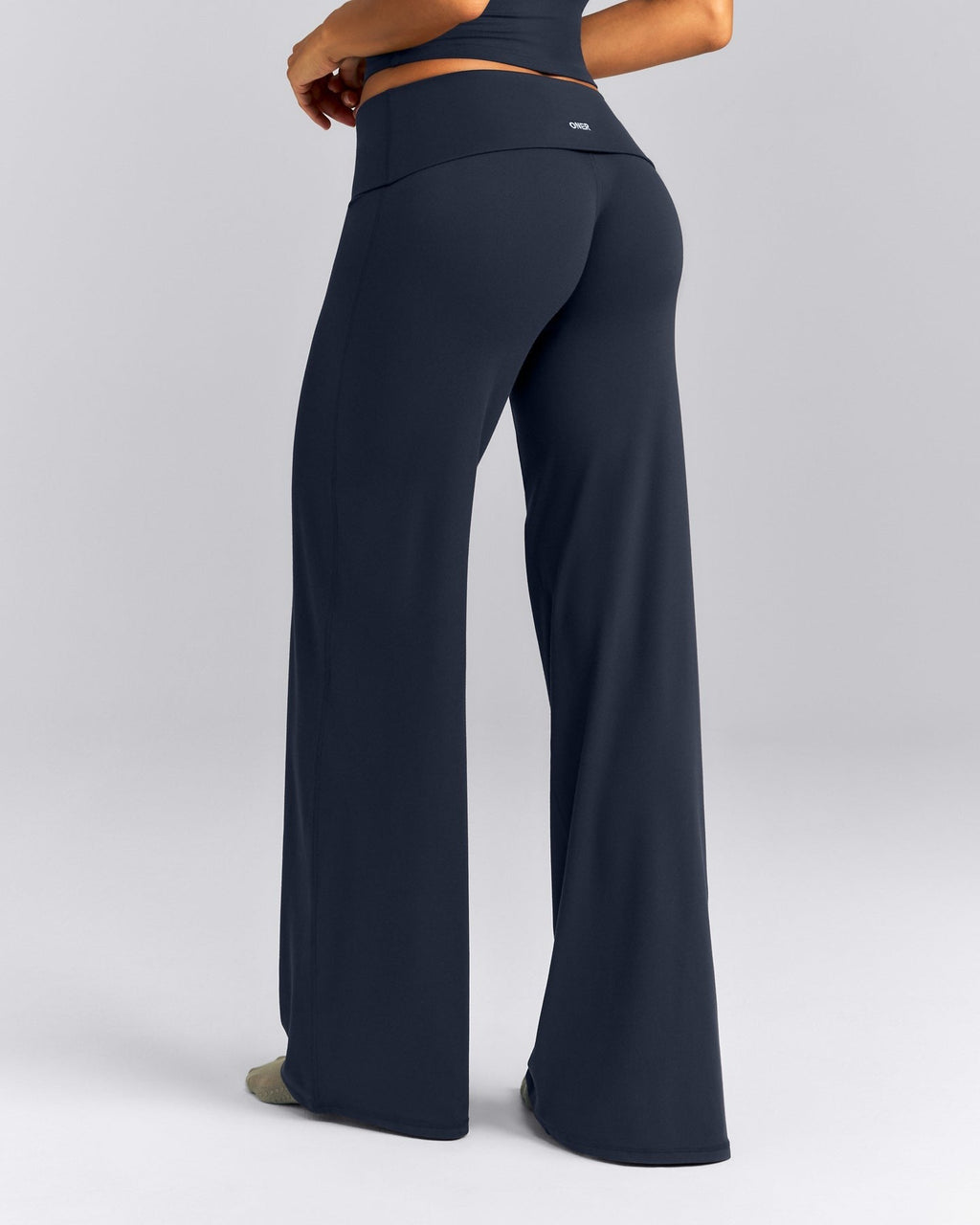 SoftMotionTM Fold Over Mid Rise Straight Leg Pants | True Blue