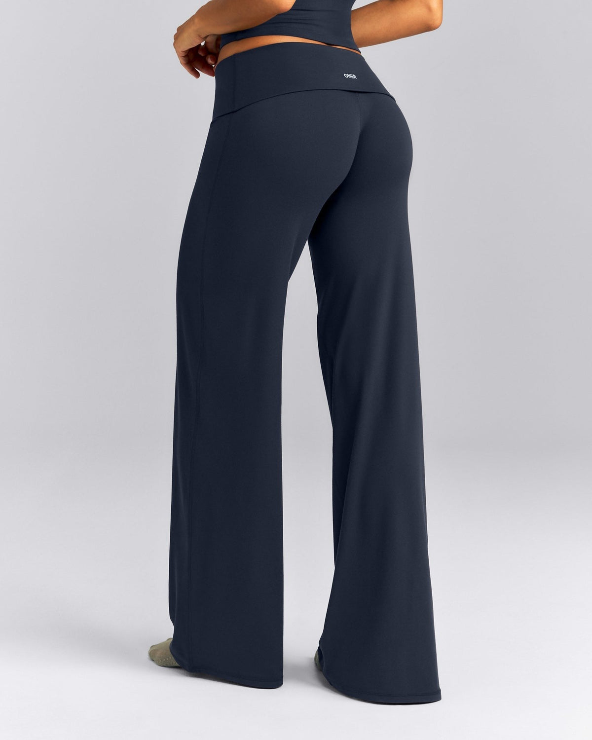 SoftMotionTM Fold Over Mid Rise Straight Leg Pants | True Blue