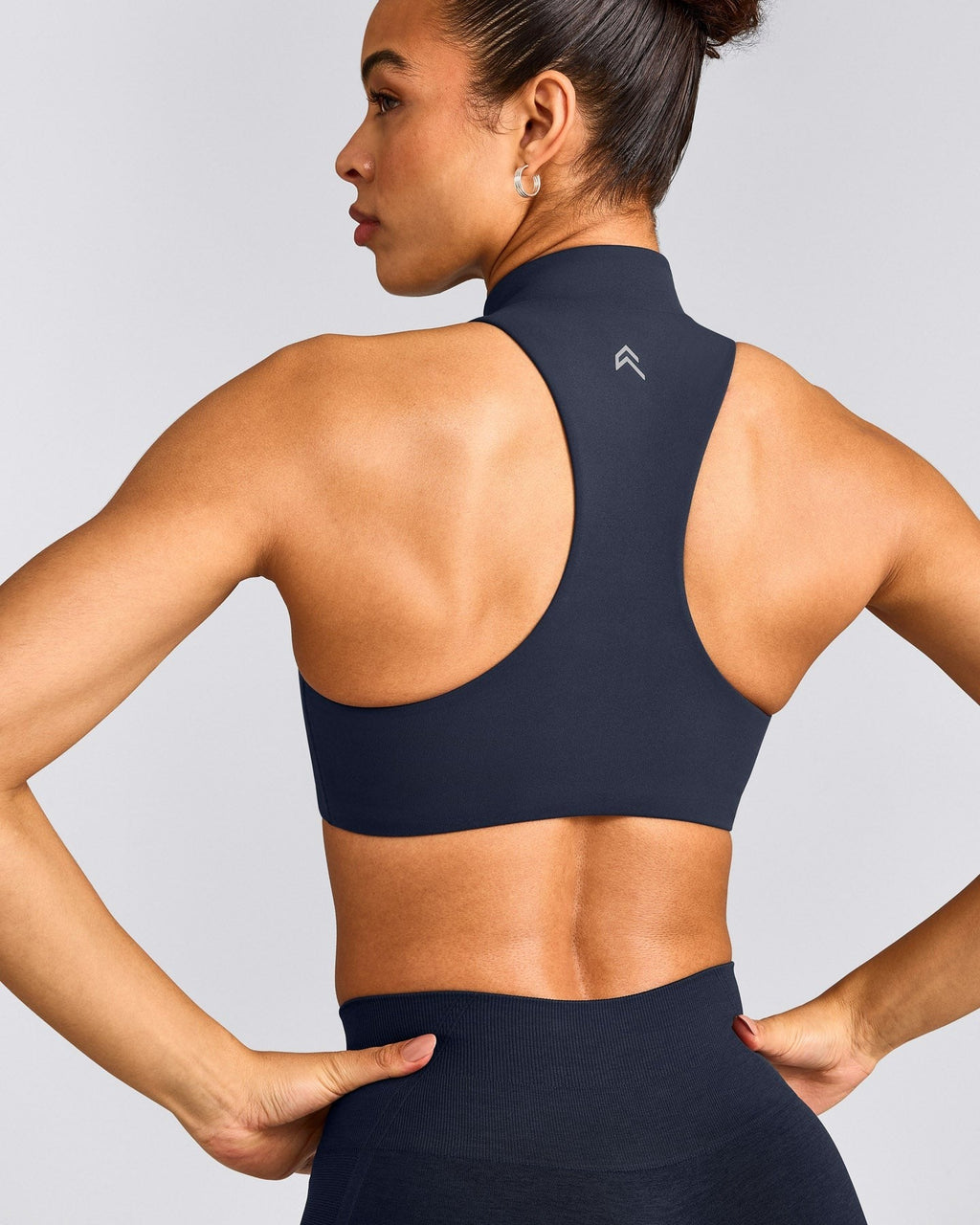 EasyLiftTM Zip High Neck Sports Bra | True Blue