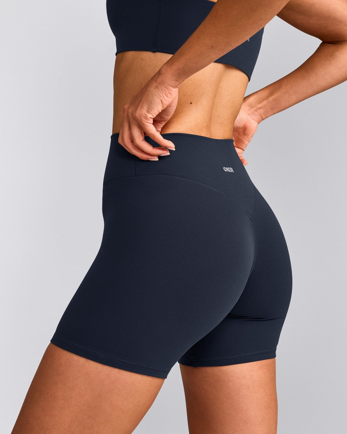 SoftMotionTM High Waisted Shorts 6" | True Blue