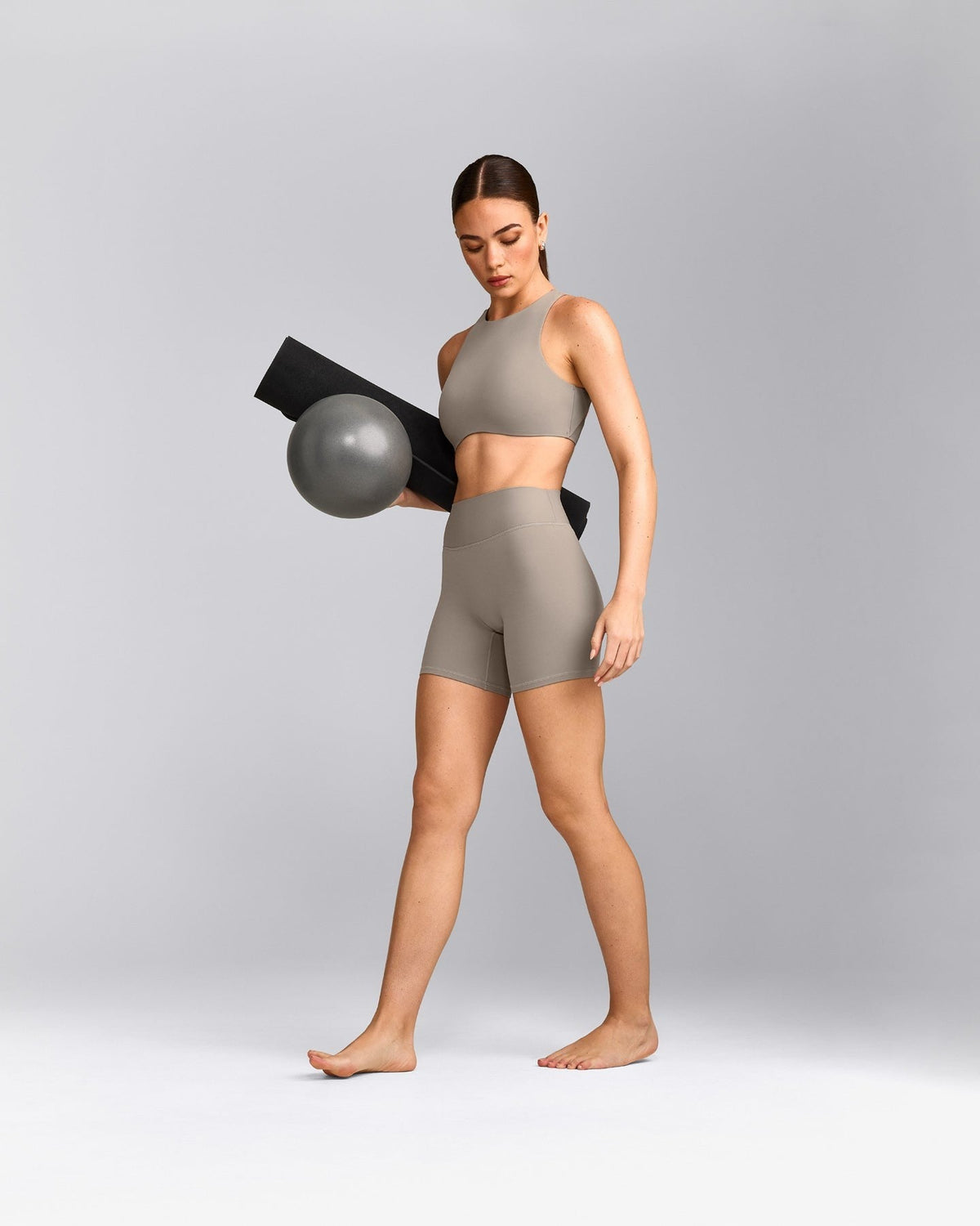 SoftMotionTM High Waisted Shorts 6" | Warm Sand
