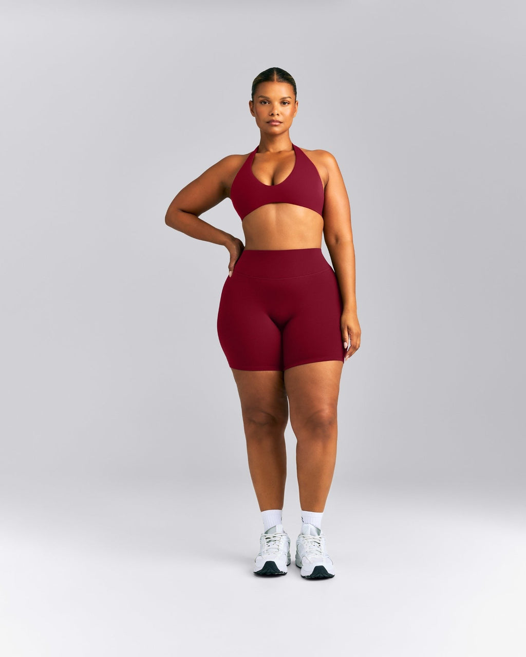 SoftMotionTM Minimal Halter Neck Bralette | Ruby Red