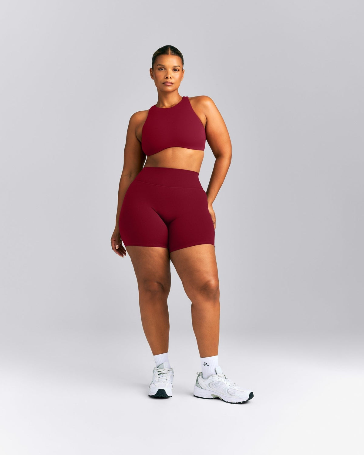 SoftMotionTM High Neck Sports Bra | Ruby Red