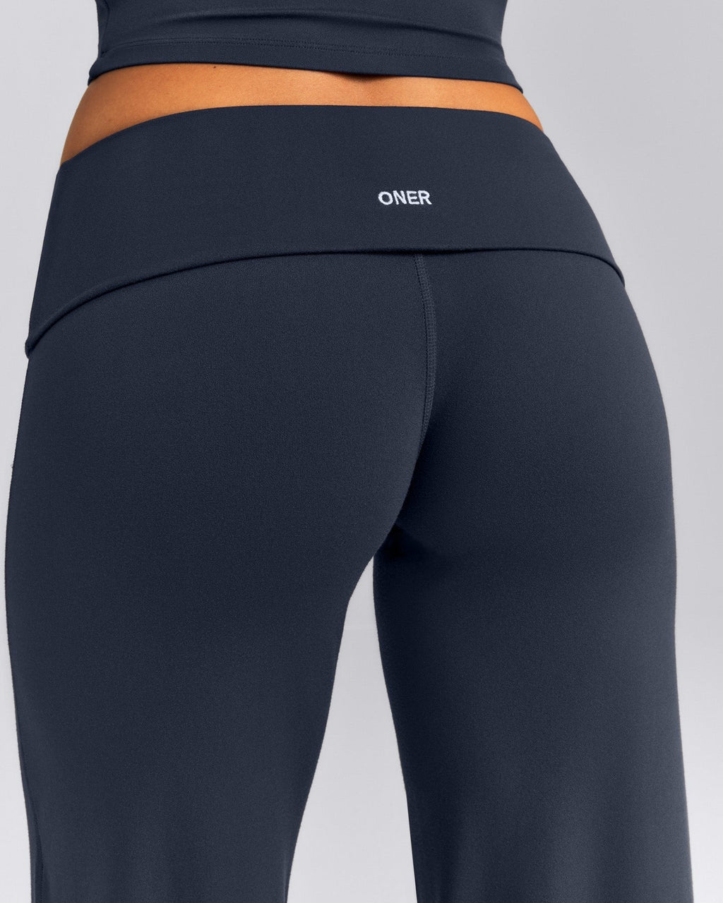 SoftMotionTM Fold Over Mid Rise Straight Leg Pants | True Blue