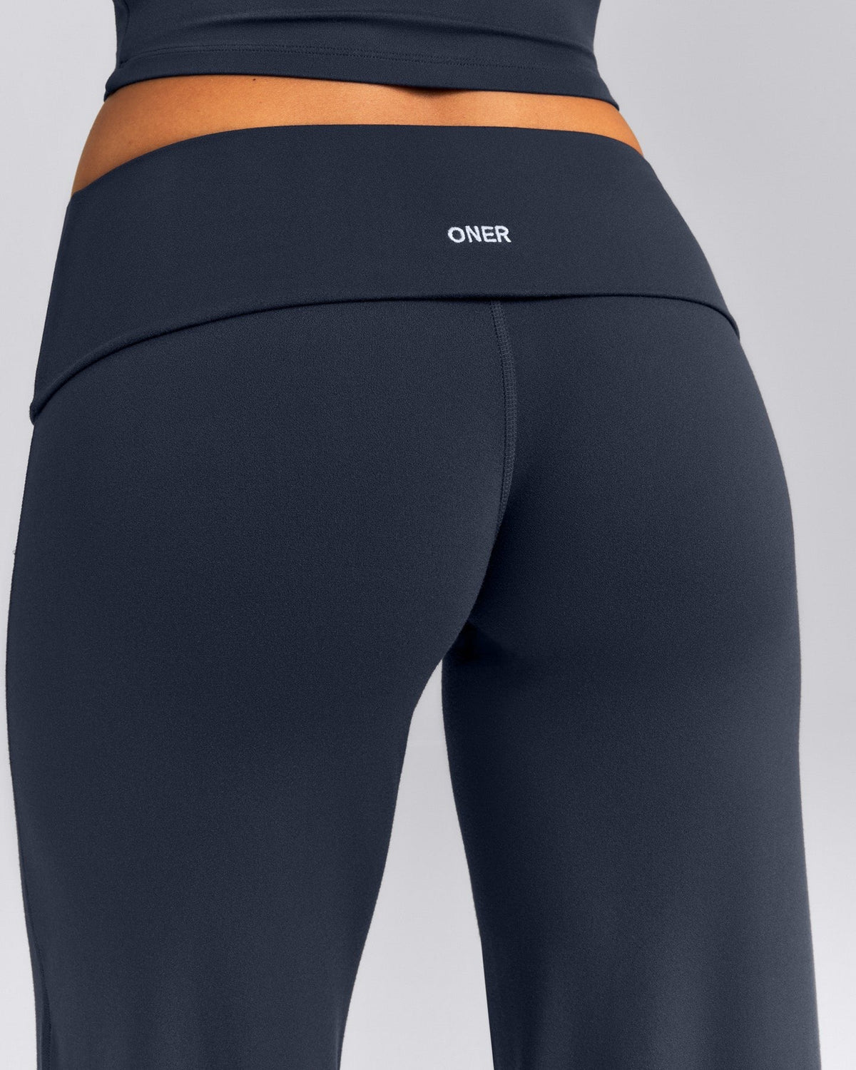 SoftMotionTM Fold Over Mid Rise Straight Leg Pants | True Blue