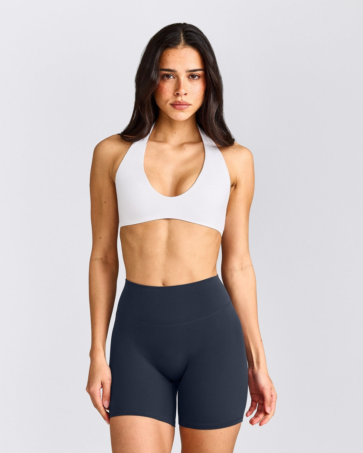 SoftMotionTM Minimal Halter Neck Bralette | White