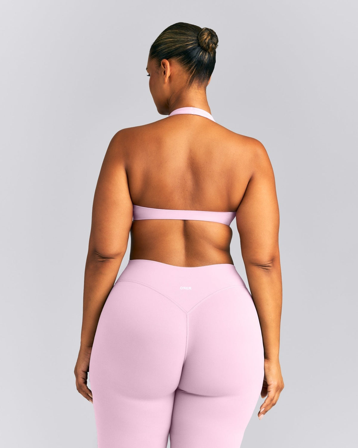 SoftMotionTM Minimal Halter Neck Bralette | Chalk Pink