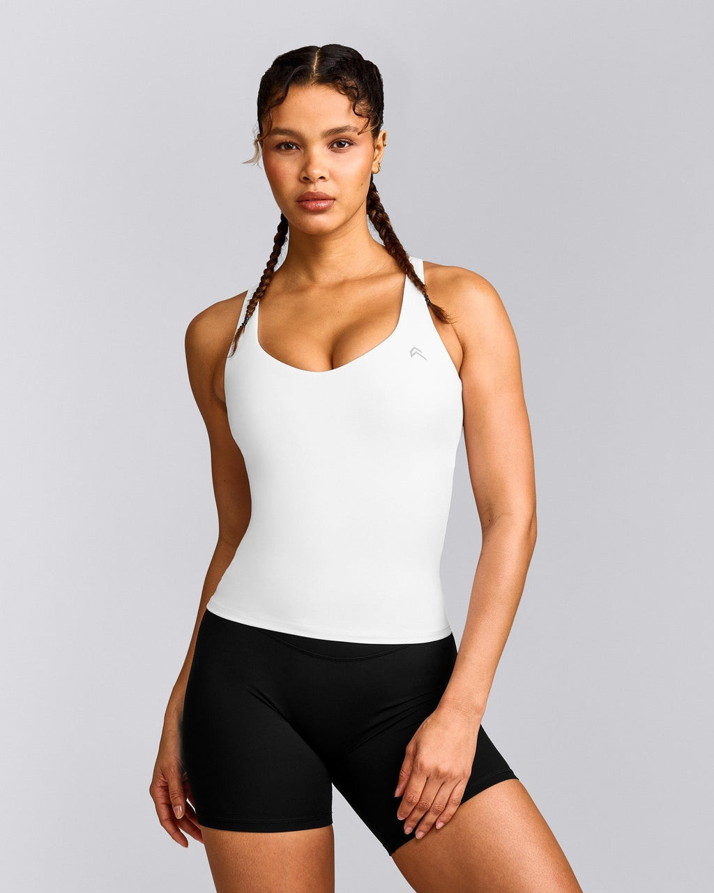 UnifiedMoveTM V Neck Cross Back Tank Top | White