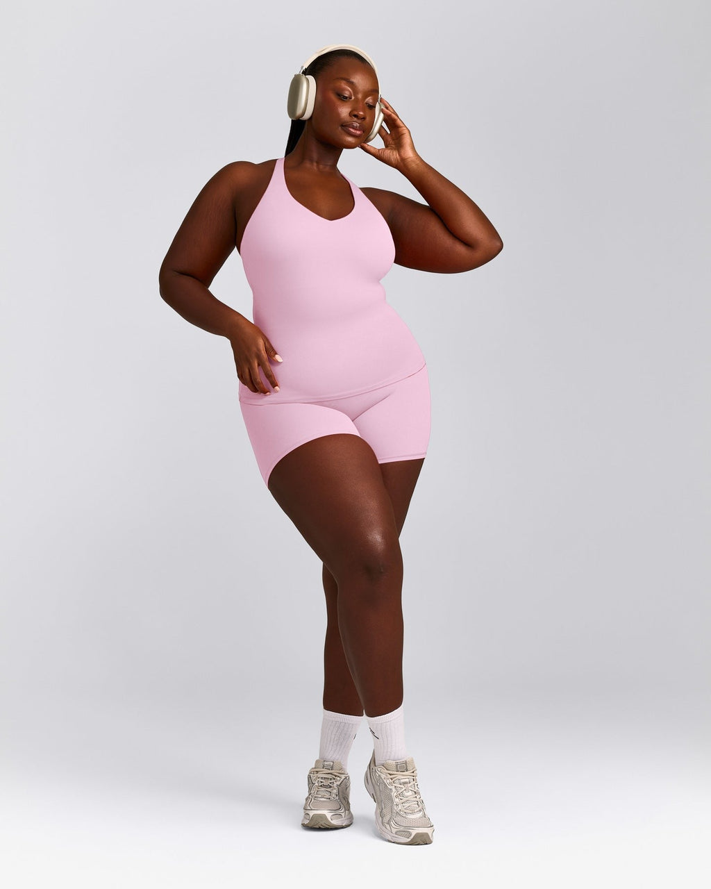 SoftMotionTM Racer Back Tank Top with Built in Bra Shelf | Chalk Pink