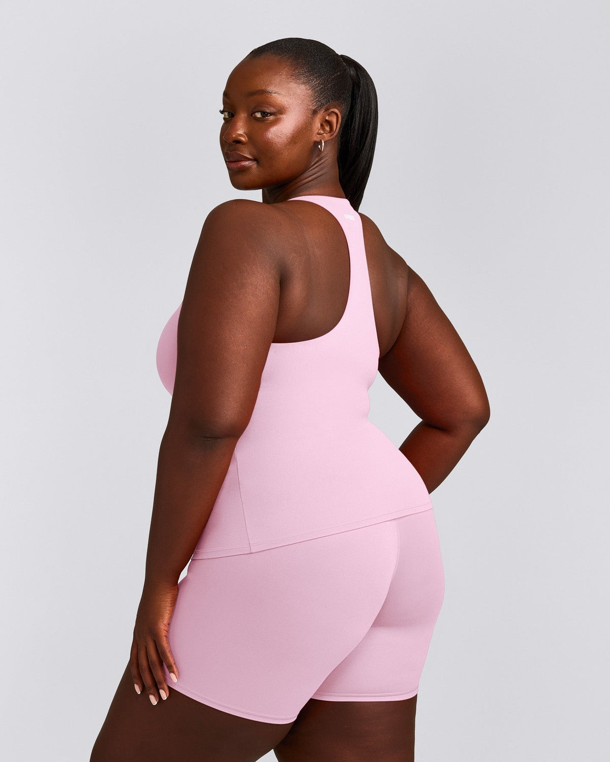 SoftMotionTM Racer Back Tank Top with Built in Bra Shelf | Chalk Pink