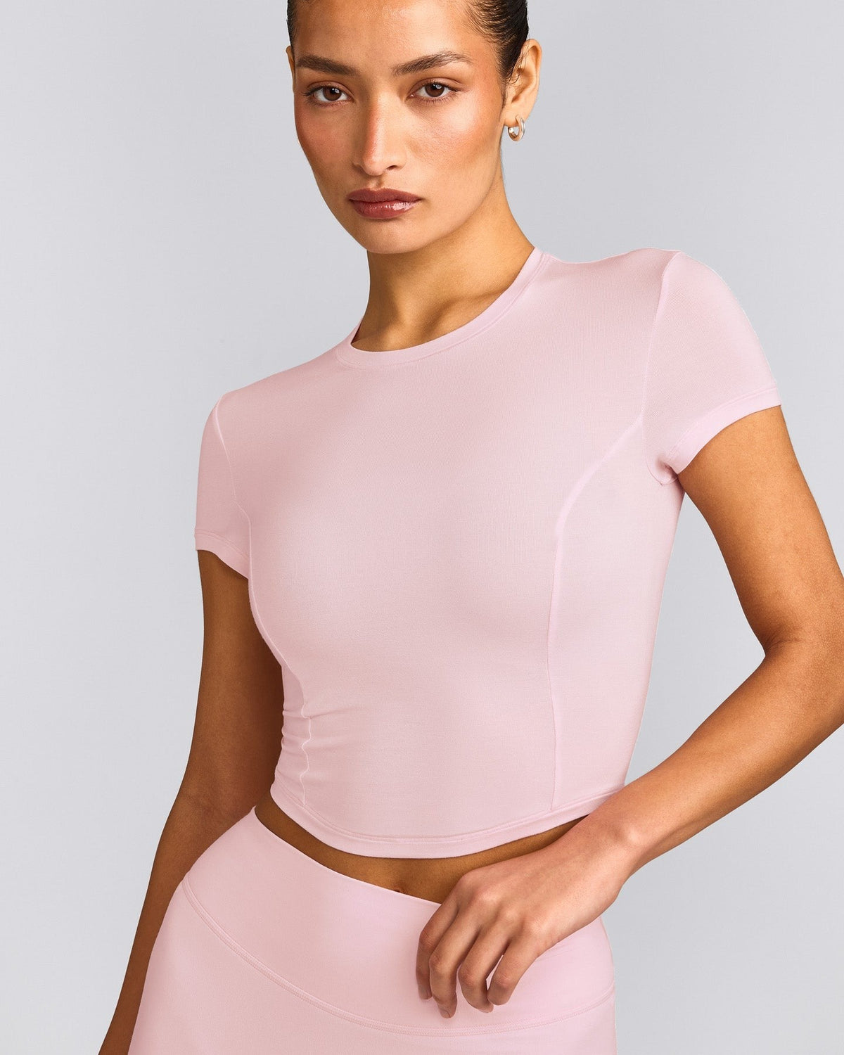 MellowTM Motion Crew Neck Mid Top | Soft Girl Pink