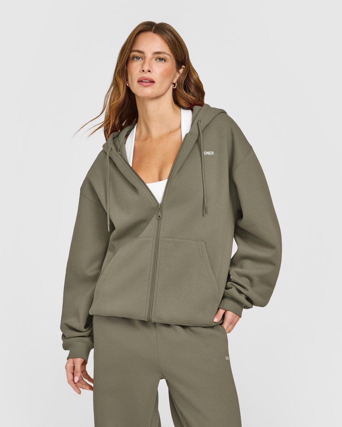 Foundations Zip Up Hoodie | Alpine Green