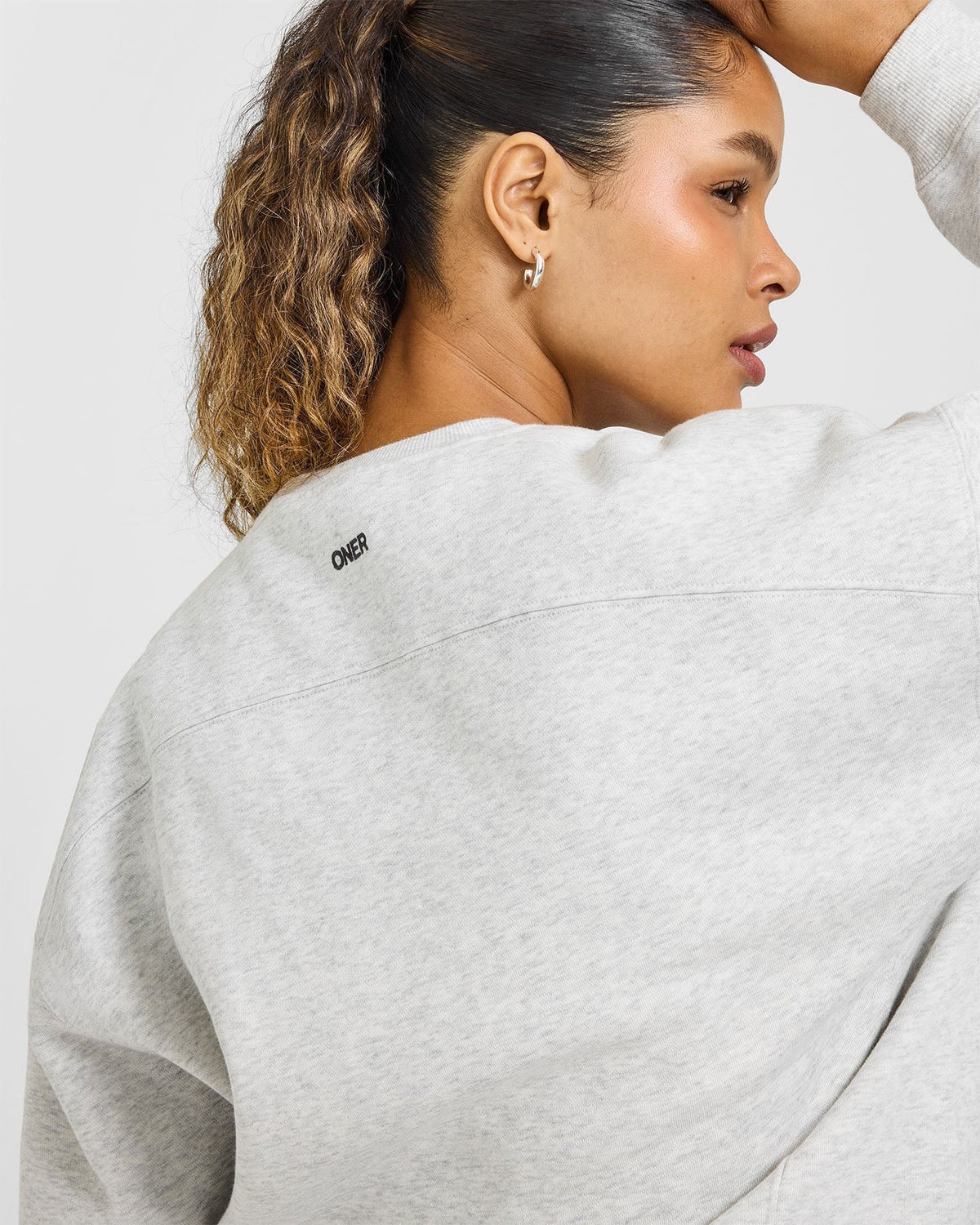 Foundations Oversized Sweatshirt | Light Gray Marl