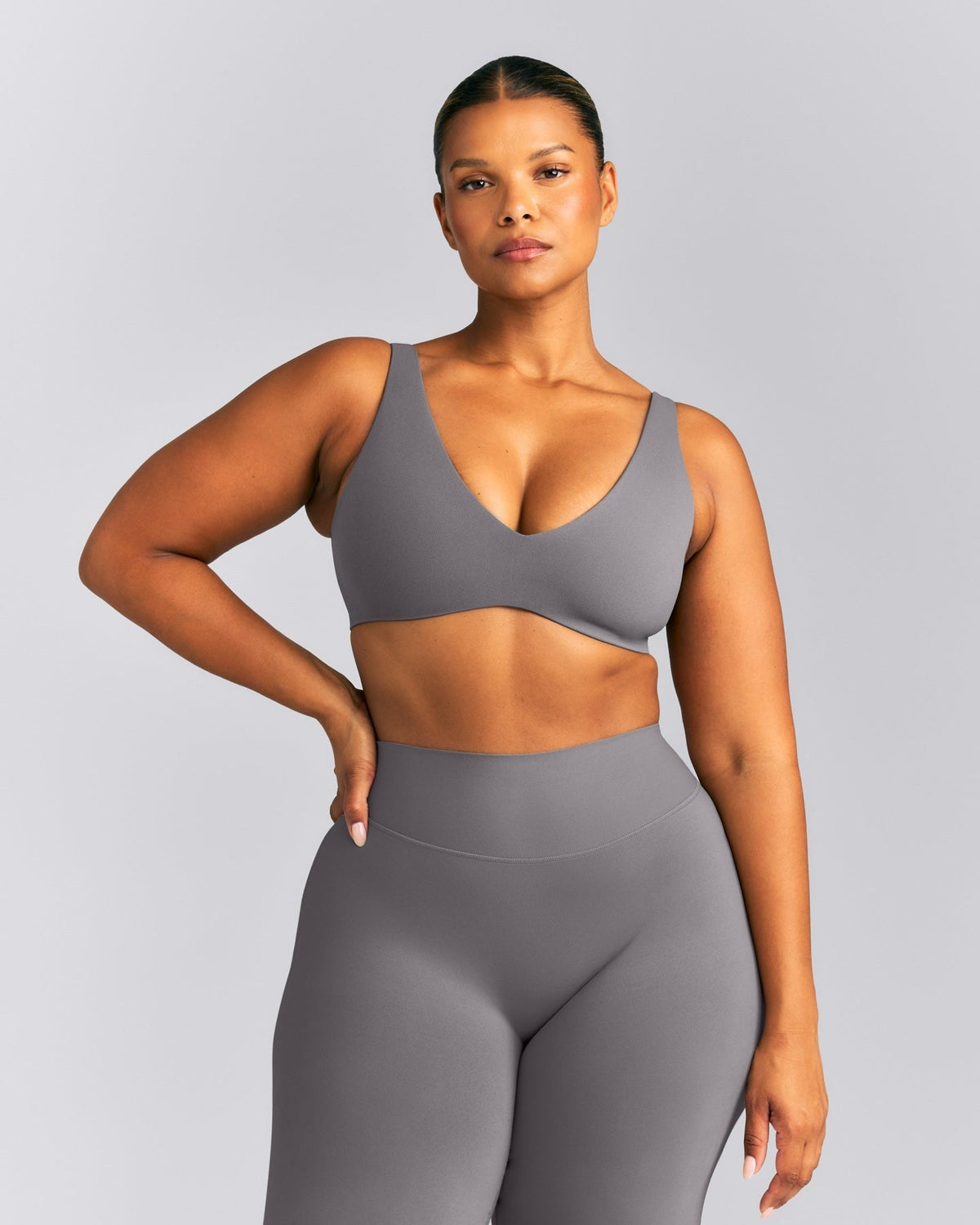 SoftMotionTM Scoop Back Bralette | Ash Gray
