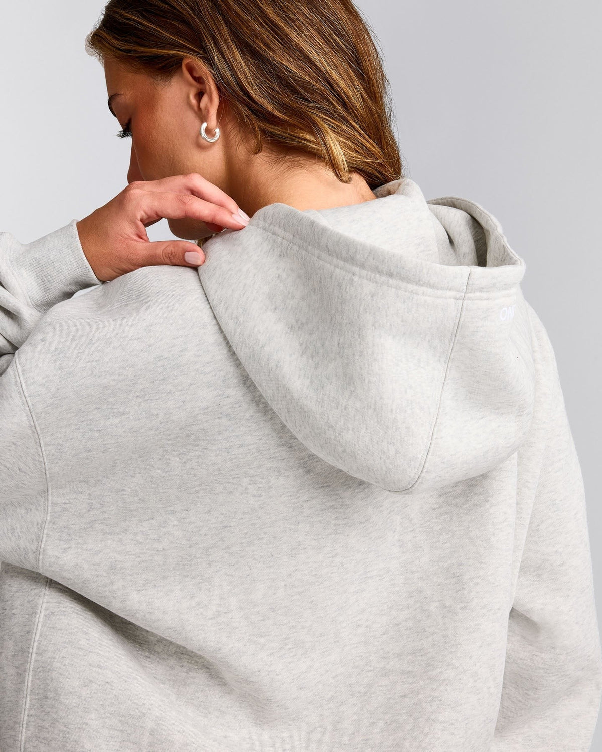 Foundations Cosy Oversized Zip Up Hoodie | Light Gray Marl