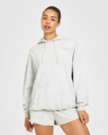 Raw Lounge Oversized Hoodie | Light Gray Marl