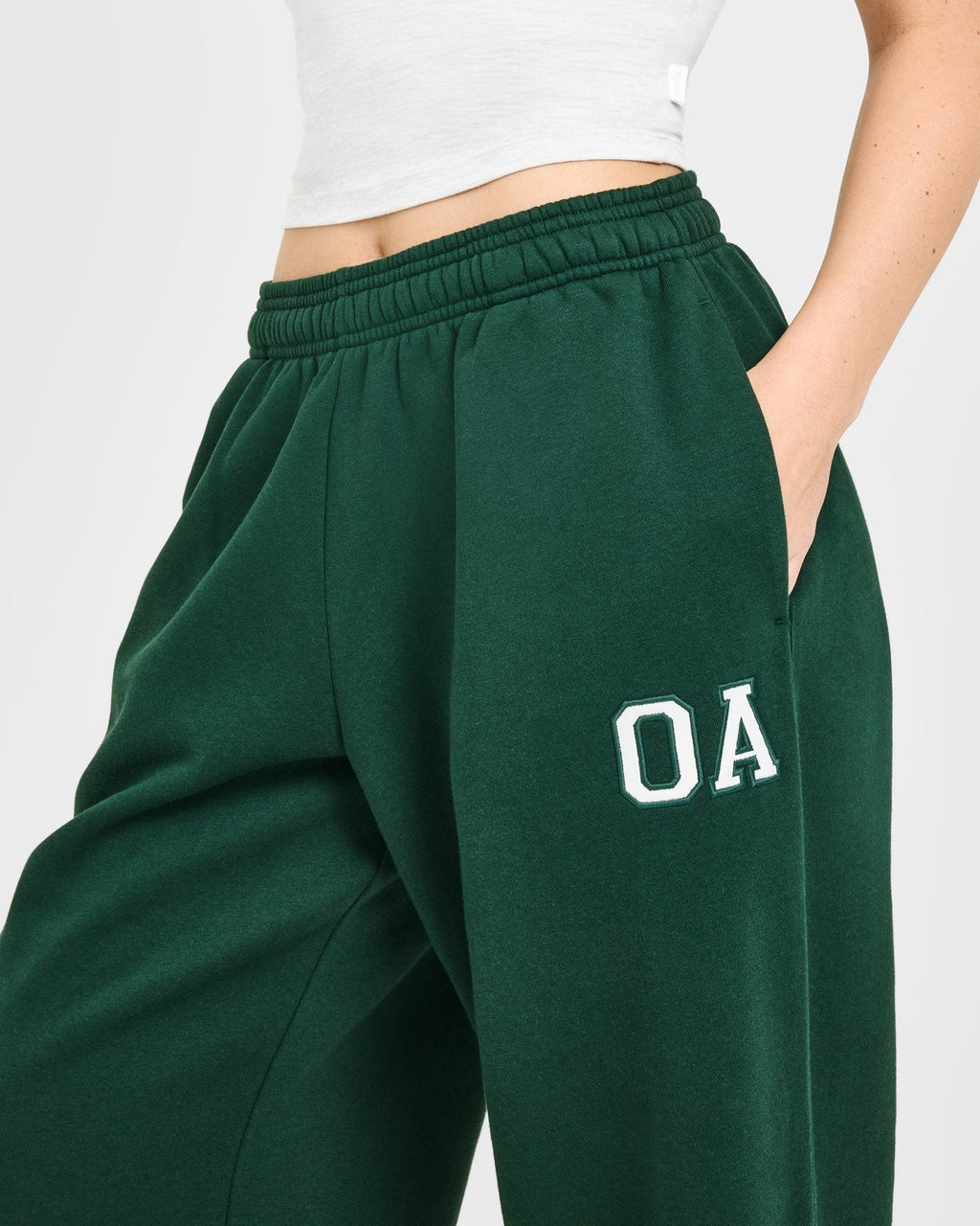 Foundations Oversized Oner Girlfriend Straight Leg Sweatpants | Racing Green