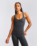 UnifiedMoveTM V Neck Cross Back Tank Top | Coal