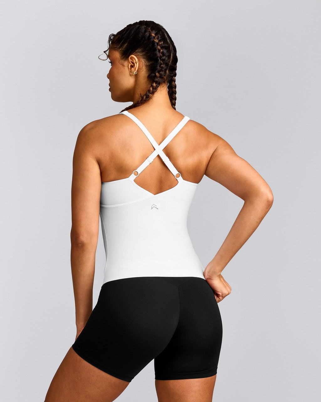 UnifiedMoveTM V Neck Cross Back Tank Top | White