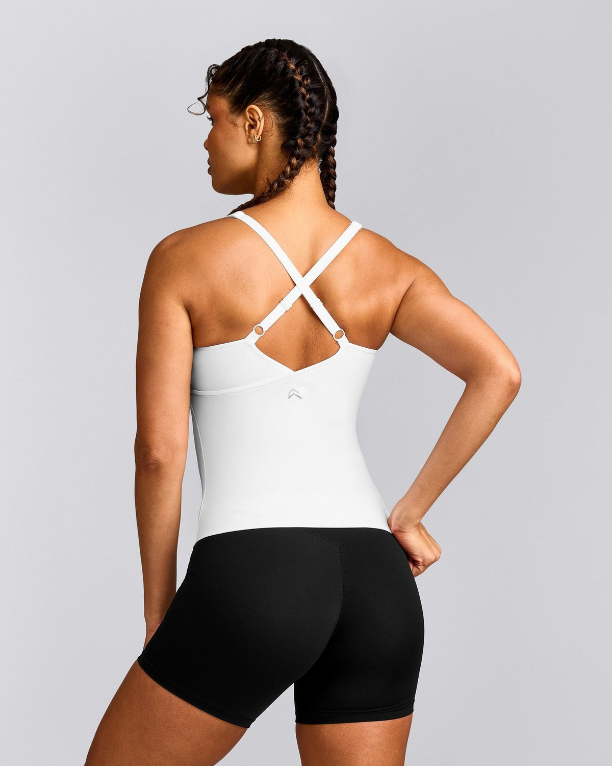UnifiedMoveTM V Neck Cross Back Tank Top | White