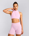 EasyLiftTM Zip High Neck Sports Bra | Chalk Pink