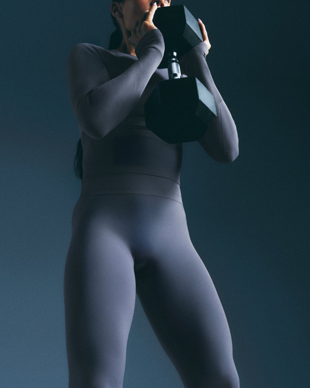 EffortlessLiftTM Seamless Mid Rise Leggings | Light Granite Blue
