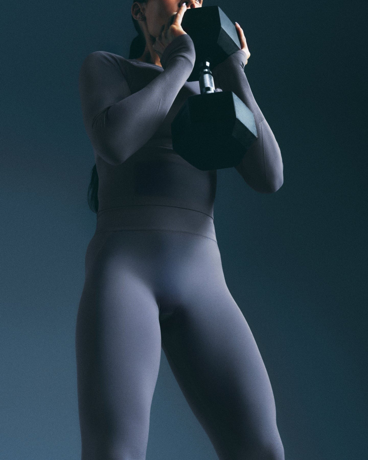 EffortlessLiftTM Seamless Mid Rise Leggings | Light Granite Blue