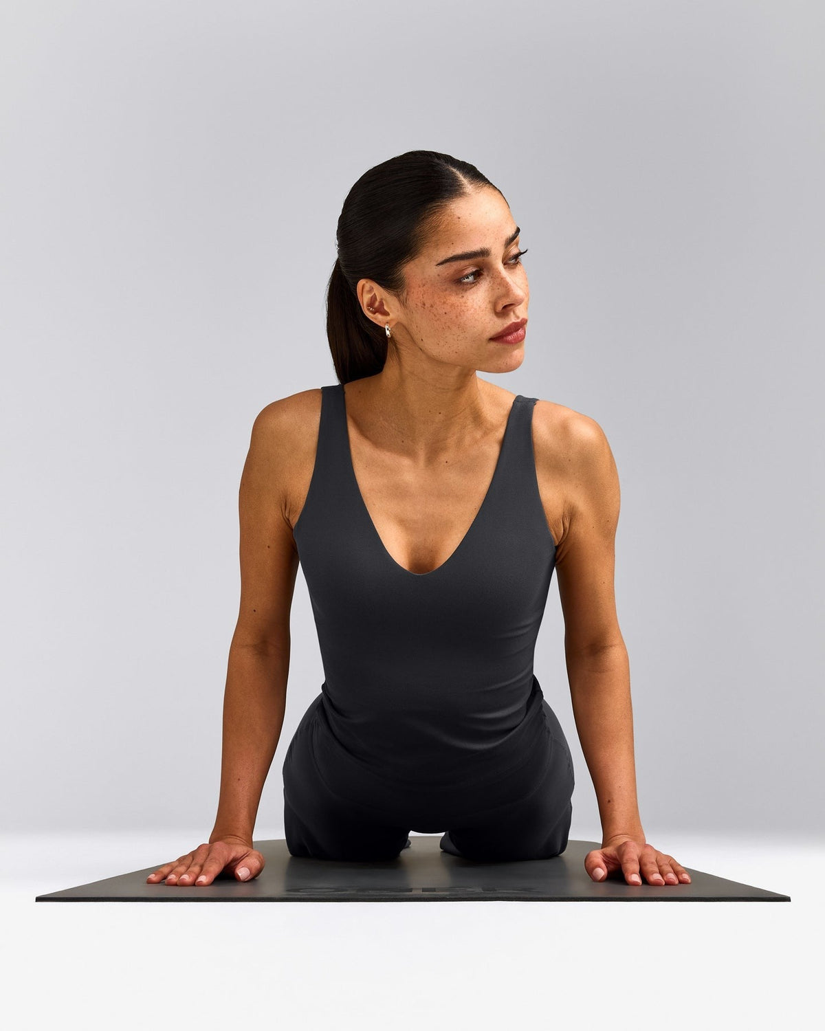 SoftMotionTM Scoop Neck Tank Top | Coal