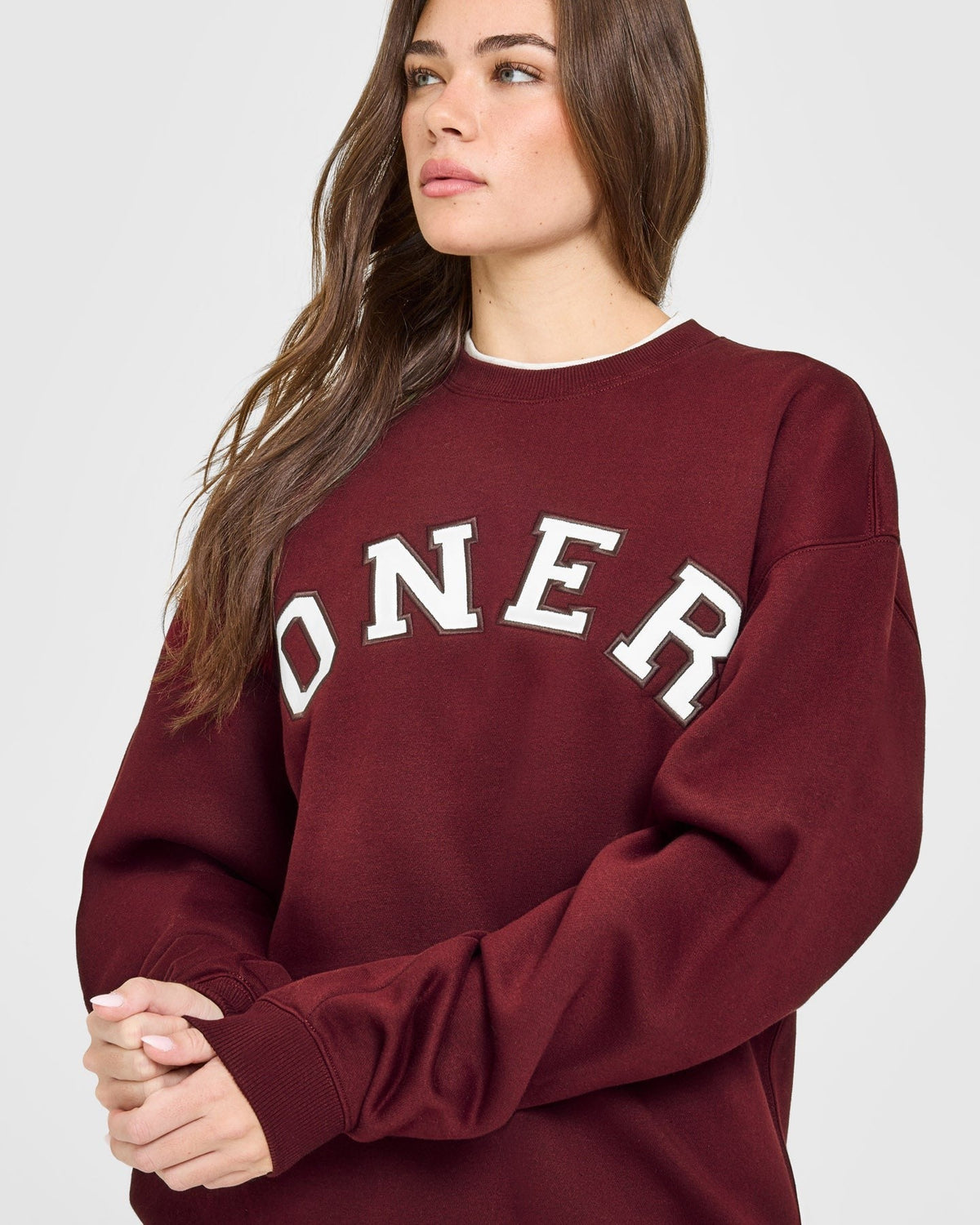 Foundations Oversized Oner Girlfriend Sweatshirt | Rosewood