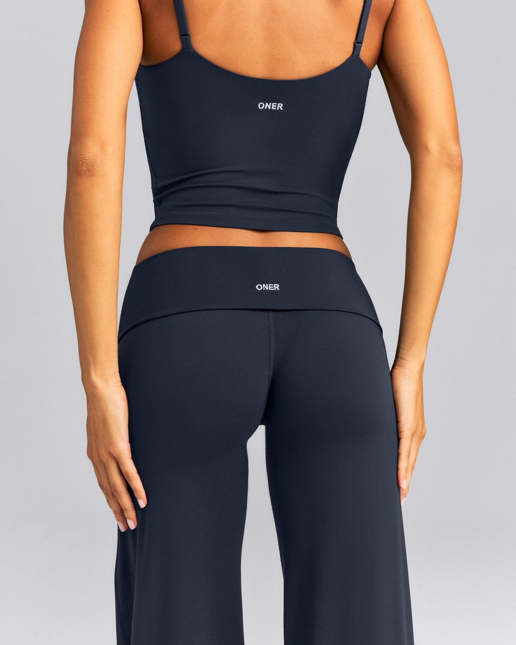 SoftMotionTM Fold Over Mid Rise Straight Leg Pants | True Blue