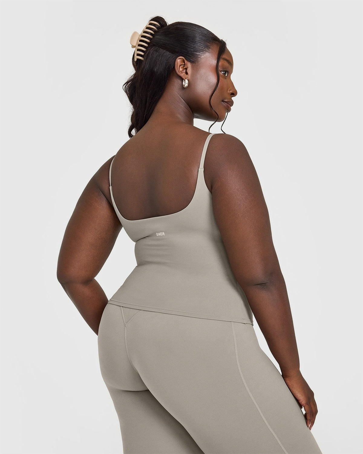 SoftMotionTM Strappy Tank Top with Built in Bra Shelf | Warm Sand