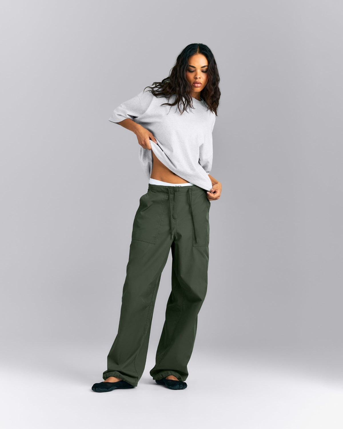 Oversized Cotton Short Sleeve Tee | Light Gray Marl