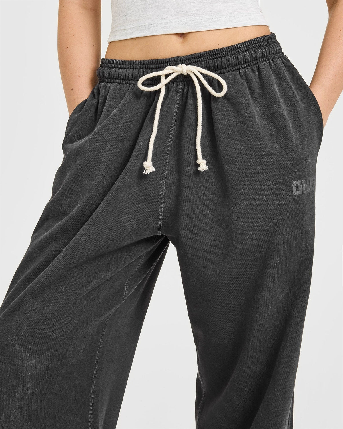 Raw Lounge Wide Leg Sweatpants | Washed Black