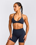 EnhanceLiftTM Seamless Minimal Halter Neck Bralette | True Blue