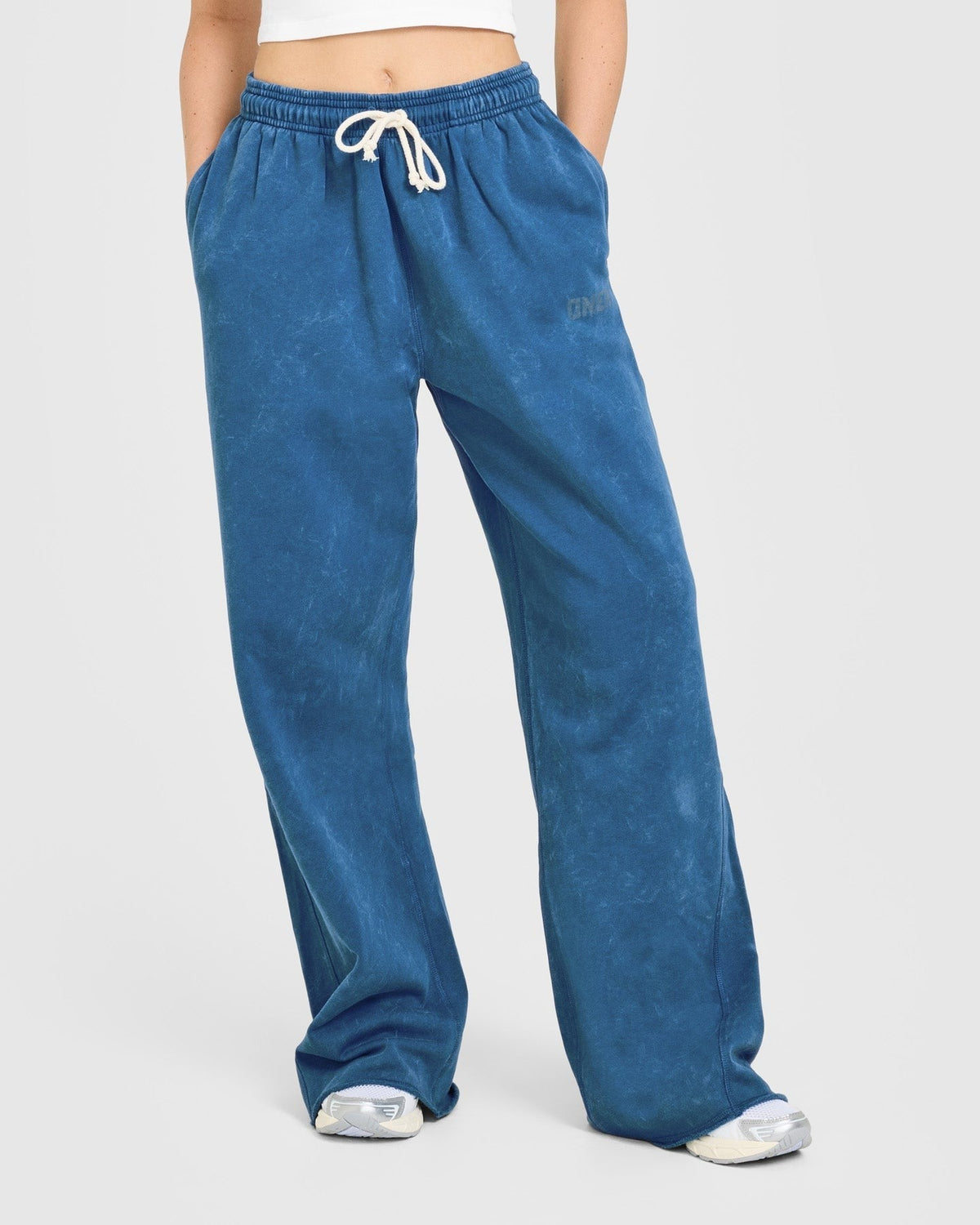 Raw Lounge Wide Leg Sweatpants | Washed Ocean Blue