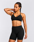 EnhanceLiftTM Seamless Strappy Sports Bra | Black