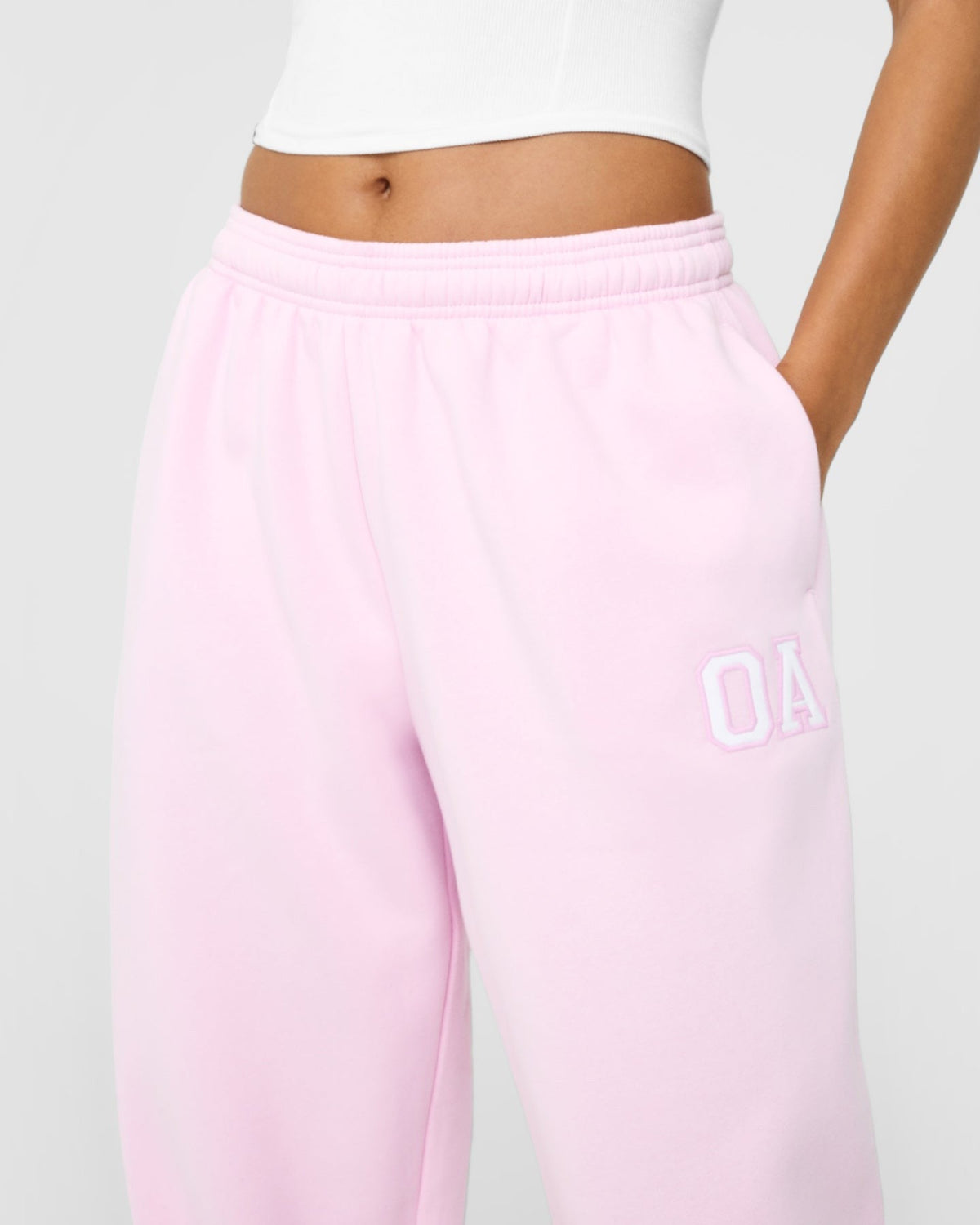 Foundations Oversized Oner Girlfriend Straight Leg Sweatpants | Chalk Pink