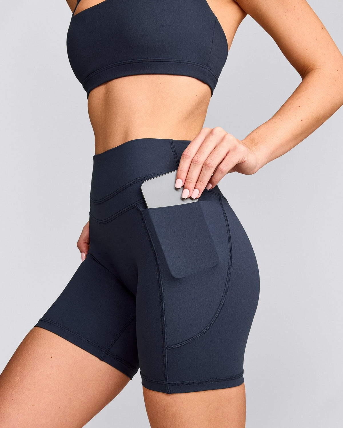 UnifiedMoveTM High Waisted Pocket Shorts 6" | True Blue