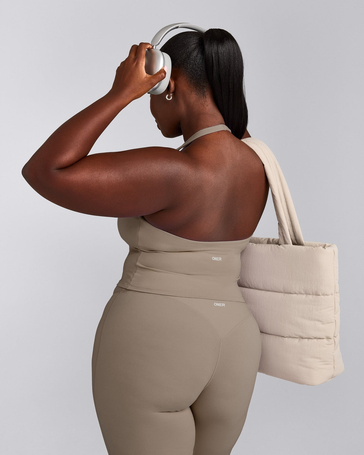 SoftMotionTM Halter Neck Mid Tank Top with Built in Bra Shelf | Minky