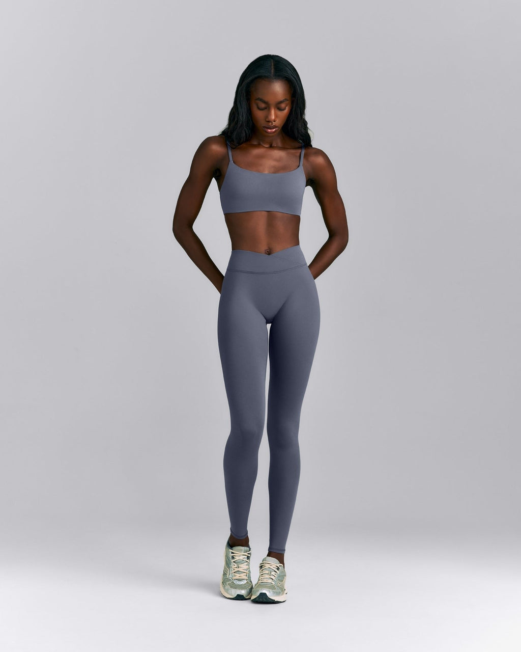 SoftMotionTM Wrap Leggings | Granite Blue