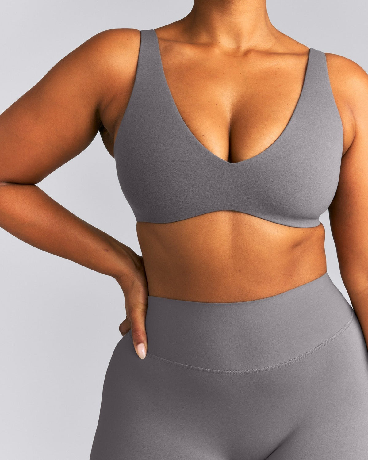 SoftMotionTM Scoop Back Bralette | Ash Gray