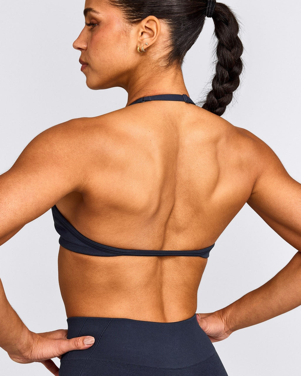 EnhanceLiftTM Seamless Minimal Halter Neck Bralette | True Blue