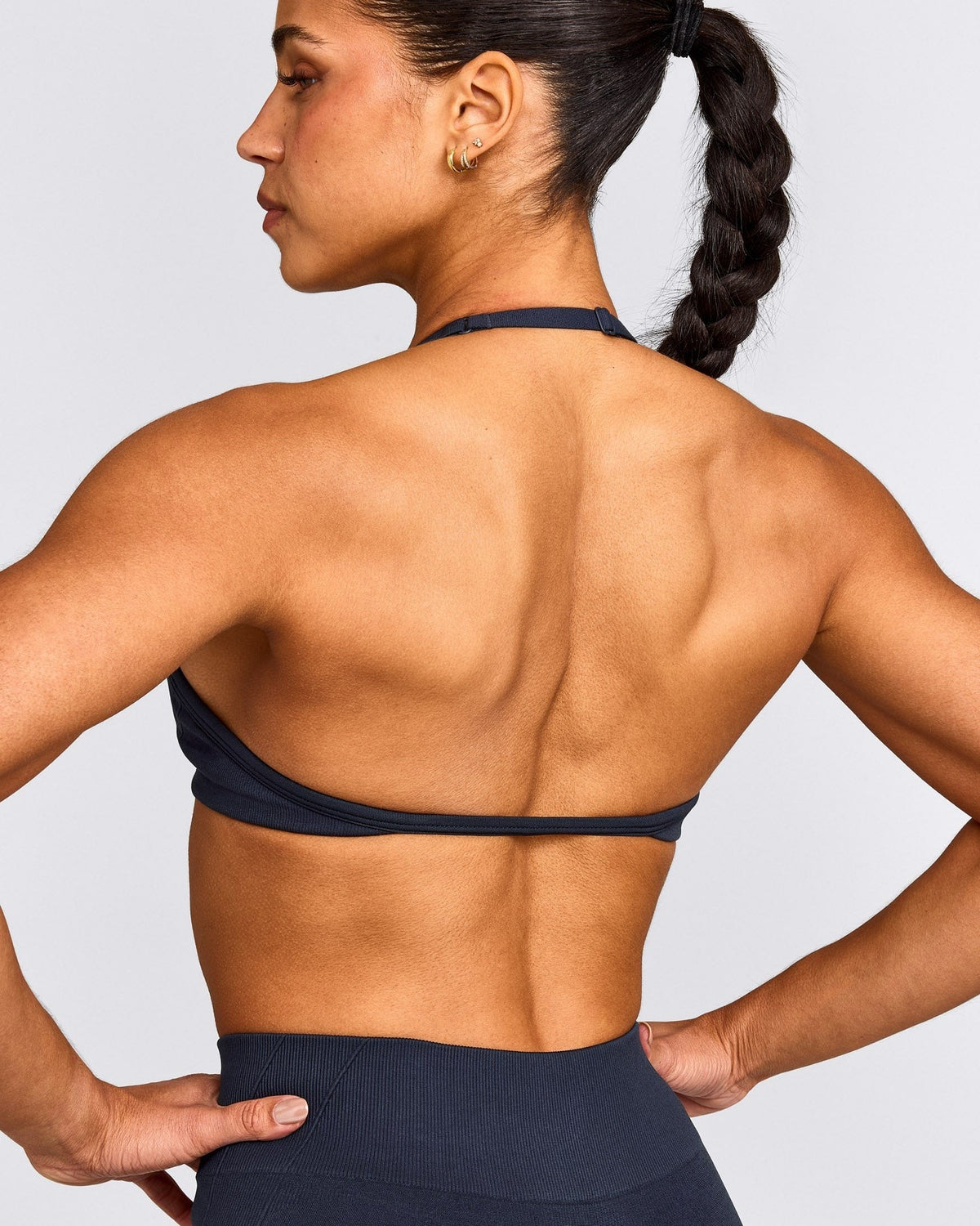 EnhanceLiftTM Seamless Minimal Halter Neck Bralette | True Blue