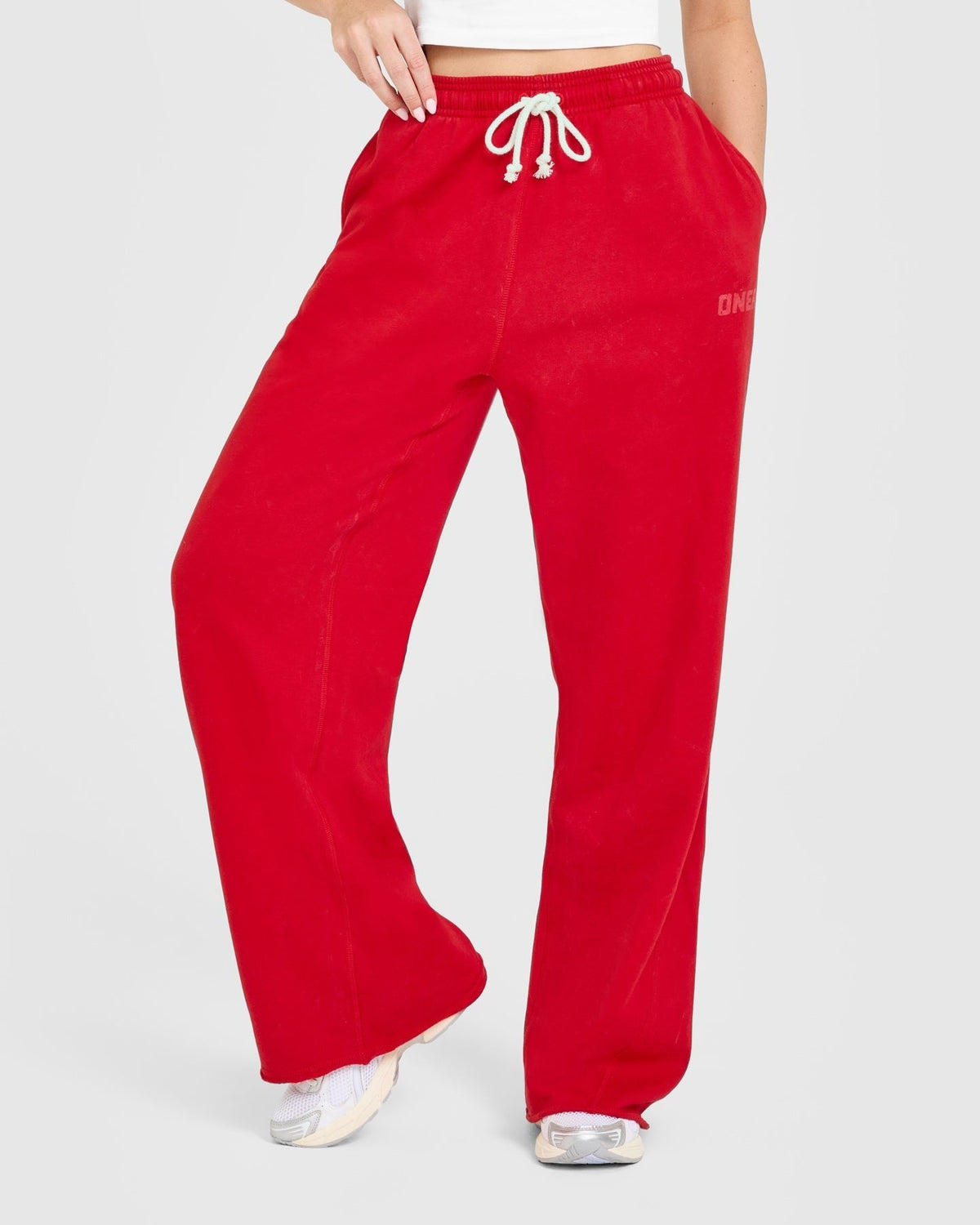 Raw Lounge Wide Leg Sweatpants | Washed Fiery Red