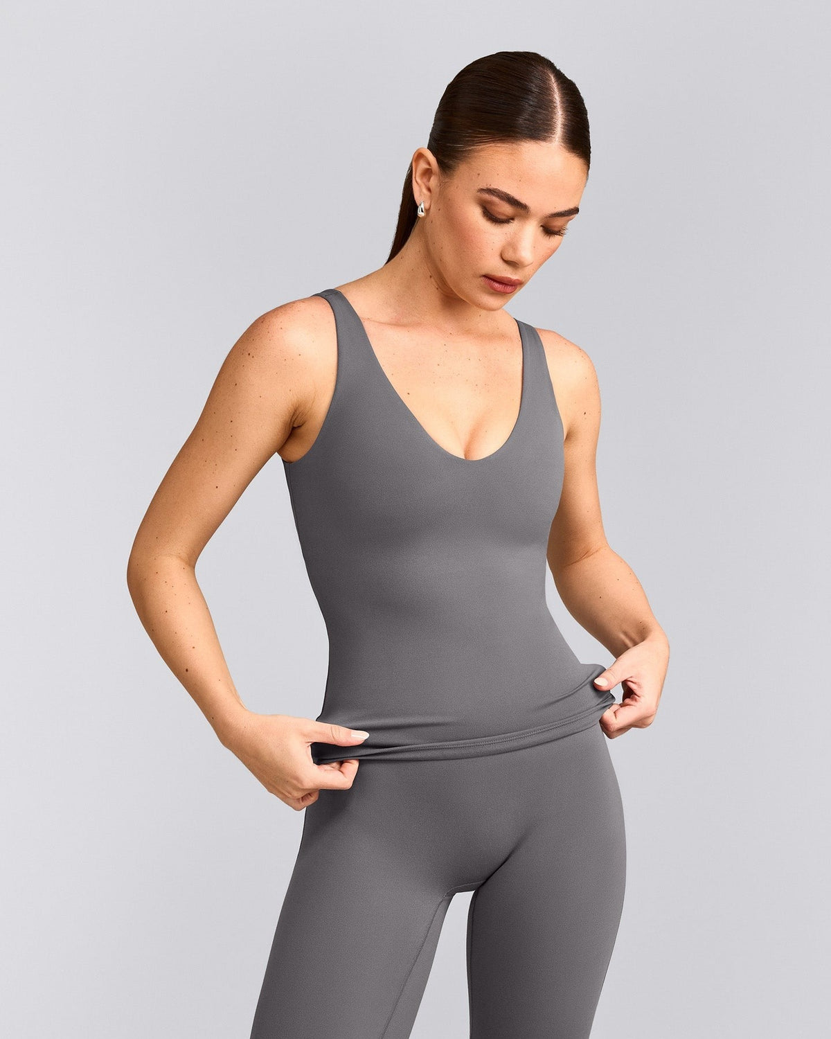 SoftMotionTM Scoop Neck Tank Top | Ash Gray